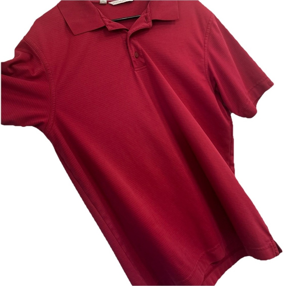 Cutter‎ & Buck Golf Polo Shirt Men's Large Red Stripe Signature Casual Collared - Picture 4 of 10